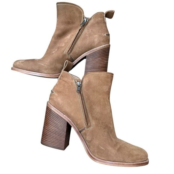 UGG Boots Womens Pixley Brown Leather Shoes Block Heels High Zip Up Ankle Sz 11 - Picture 6 of 9